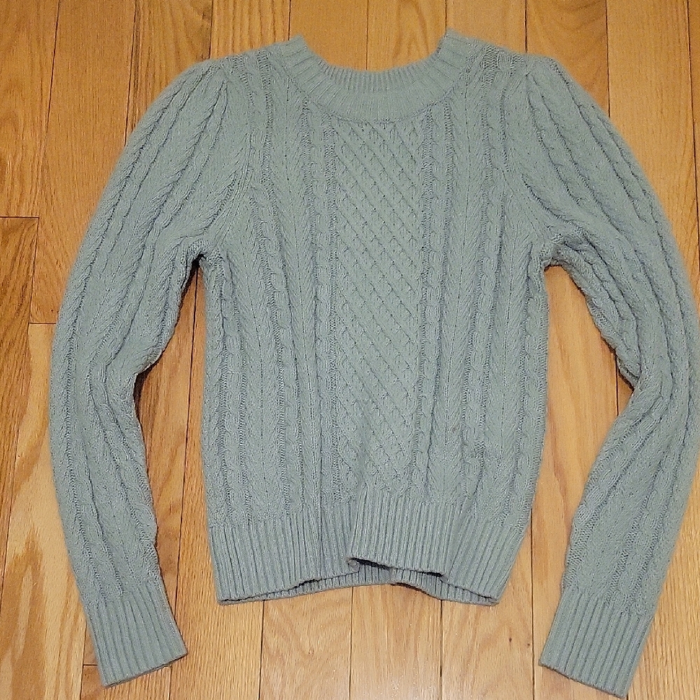 St. John's Bay Women's Cable Knit Sweater - Light Sage Green
